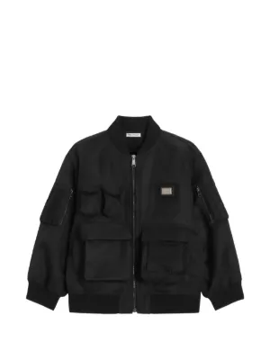Dolce & Gabbana Kids デニム パッチワーク ボンバージャケット