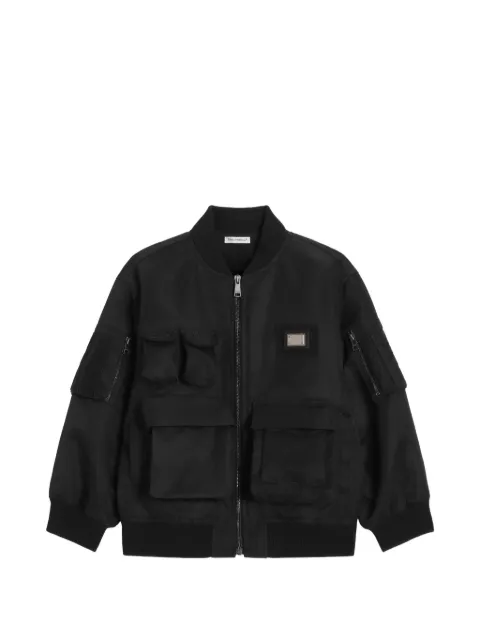 Dolce & Gabbana Kids logo-plaque bomber jacket
