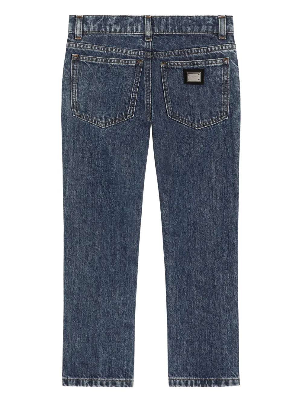 Dolce & Gabbana Kids Jeans met logoplakkaat Blauw