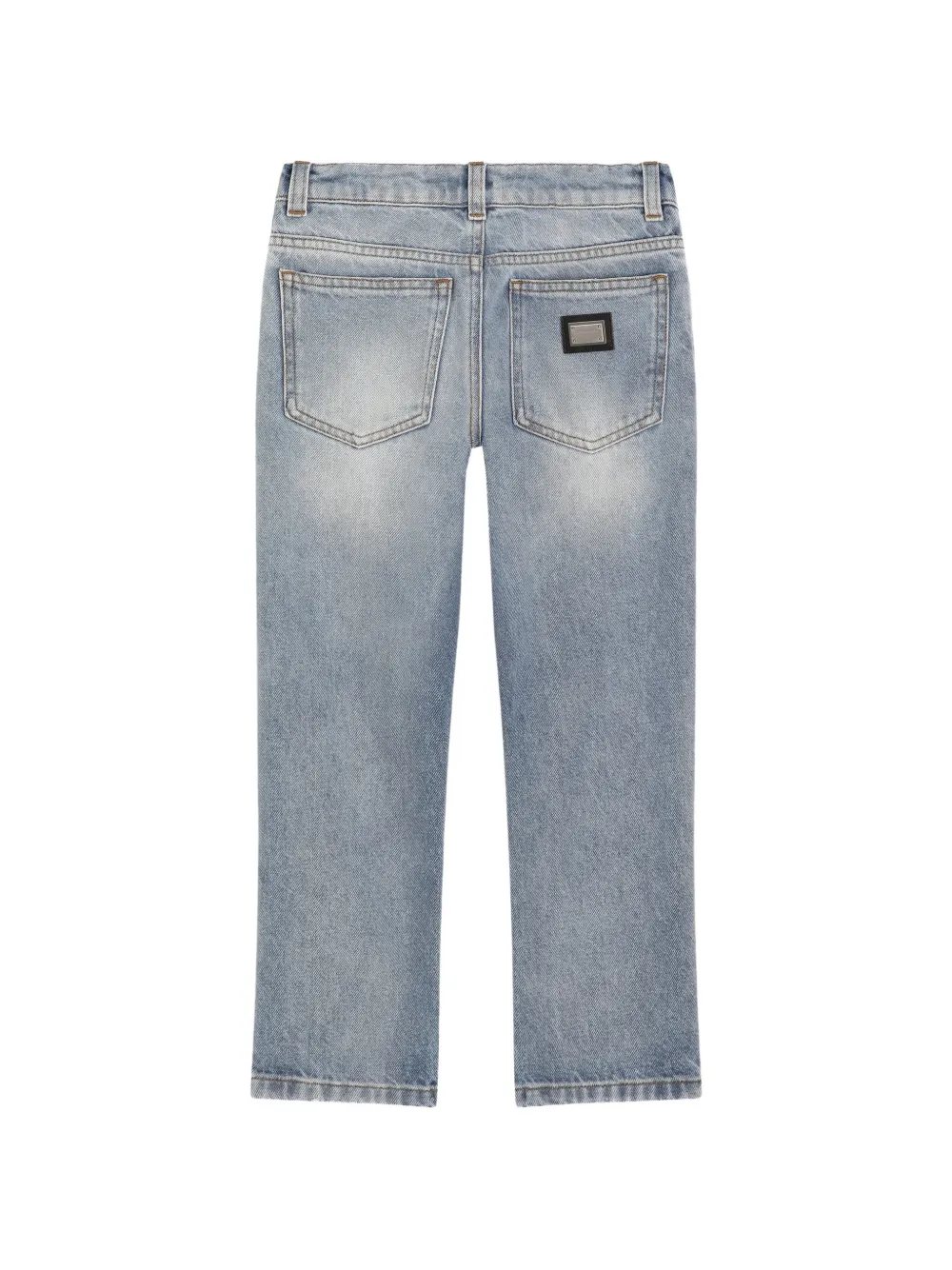Dolce & Gabbana Kids Spijkerbroek met vijf zakken en wassing Blauw