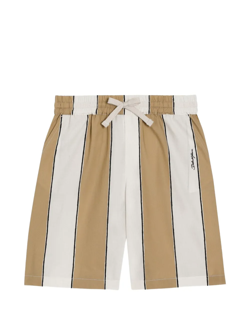 Dolce & Gabbana Kids poplin bermuda shorts with striped print - Toni neutri