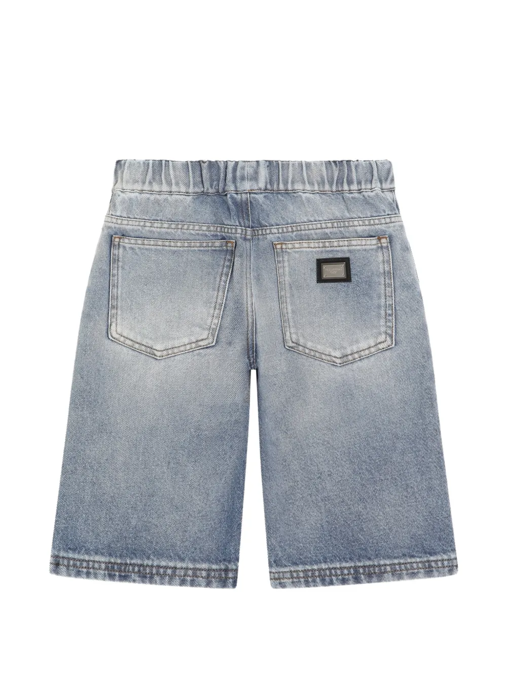 Dolce & Gabbana Kids Denim bermuda shorts met wassing Blauw