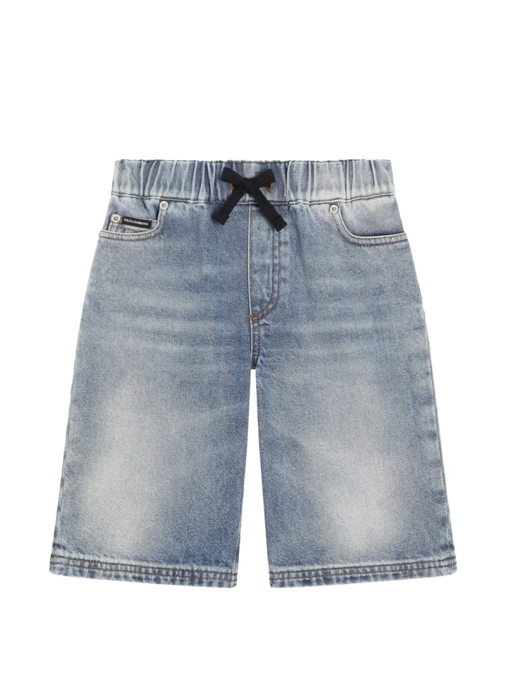 Dolce & Gabbana Kids Jeans-Bermudas mit heller Waschung - Blau