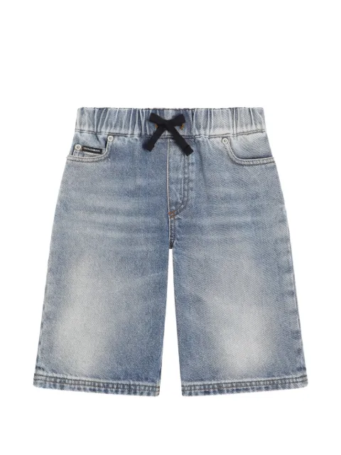Dolce & Gabbana Kids denim bermuda shorts with salt&pepper wash