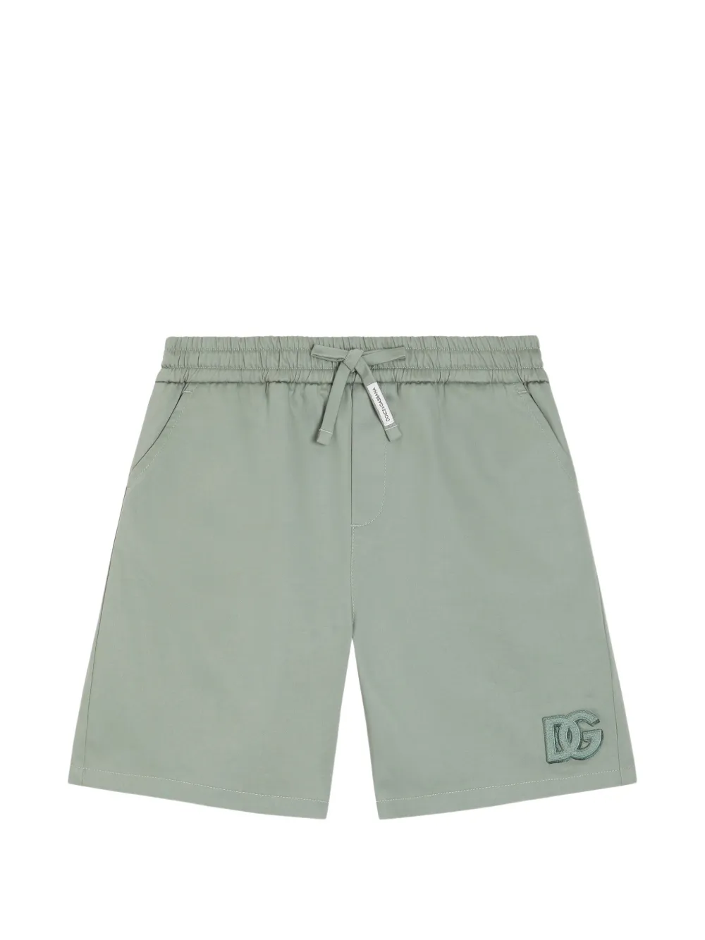 Dolce & Gabbana Kids cotton sateen bermuda shorts - Grün
