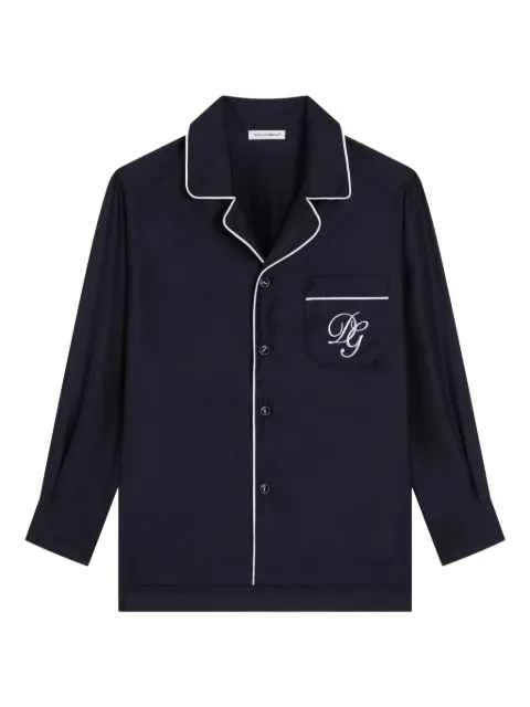 Dolce & Gabbana Kids camisa con logo bordado