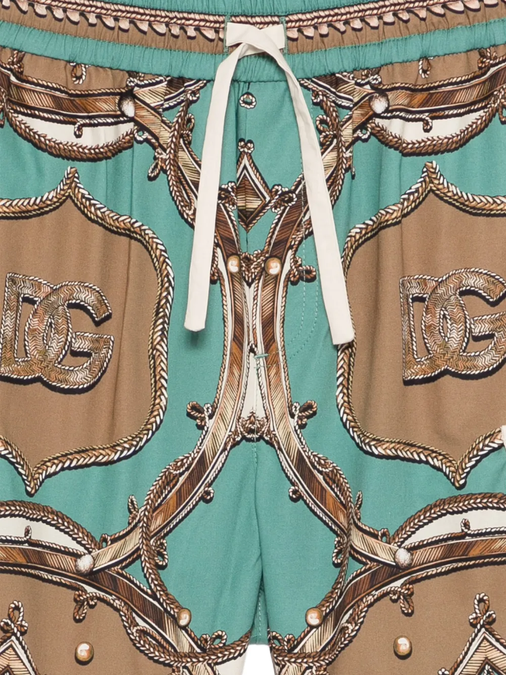 Dolce & Gabbana Kids Popeline bermuda shorts met bandanaprint Blauw