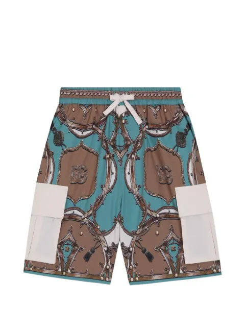 Dolce & Gabbana Kids شورت برمودا بوبلين بطبعة باندانا