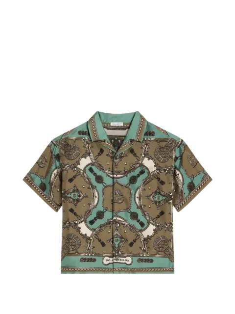 Dolce & Gabbana Kids camisa manga corta con logo estampado