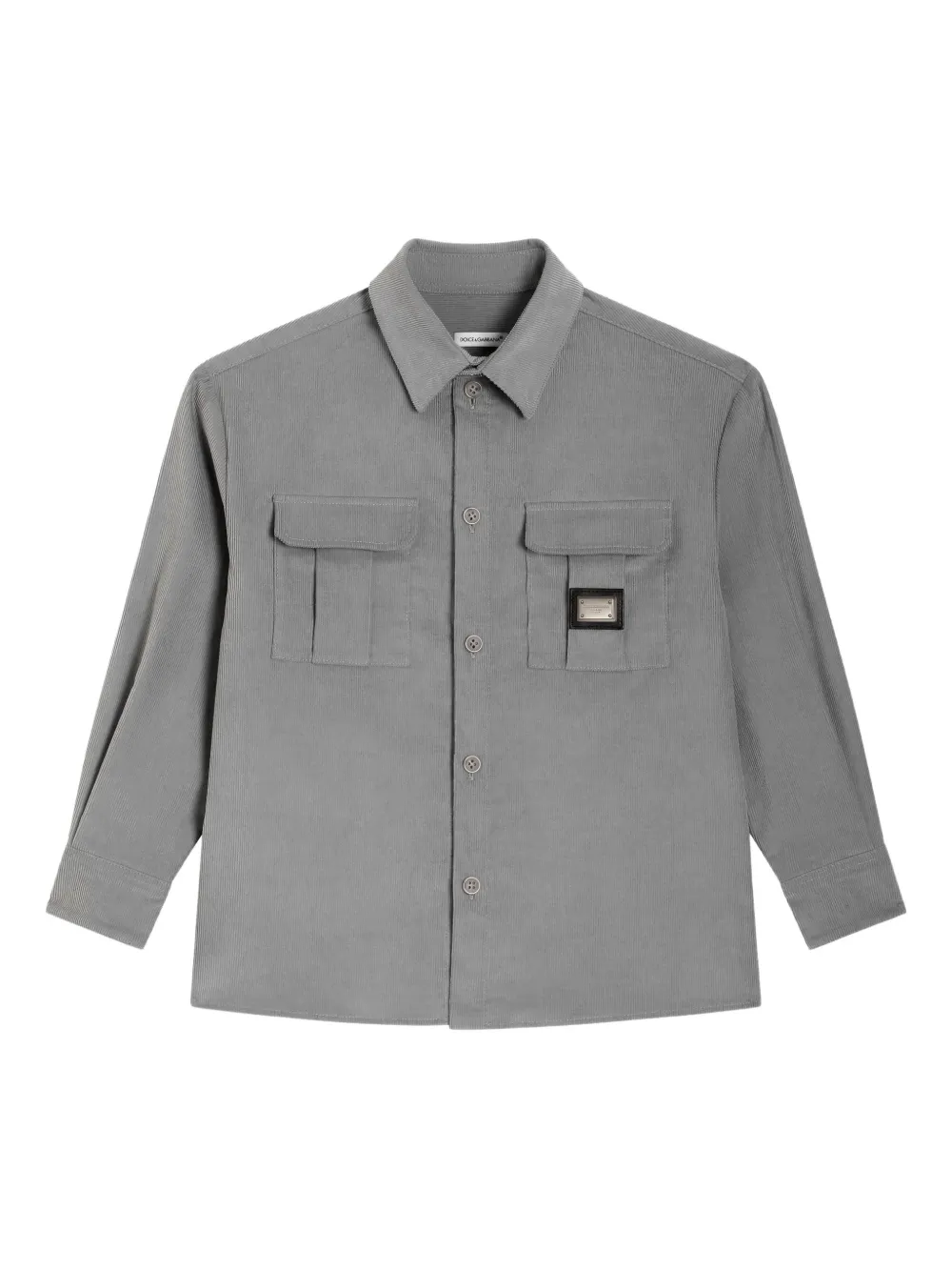 Dolce & Gabbana Kids Camicia a coste - Grigio