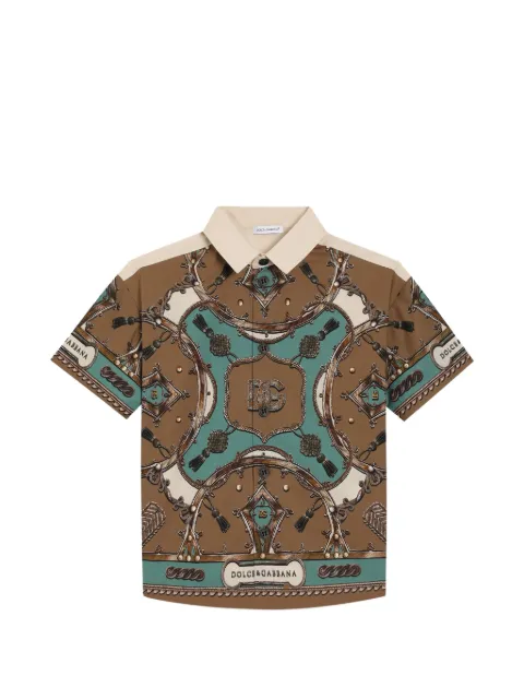 Dolce & Gabbana Kids قميص بوبلين بطبعة باندانا