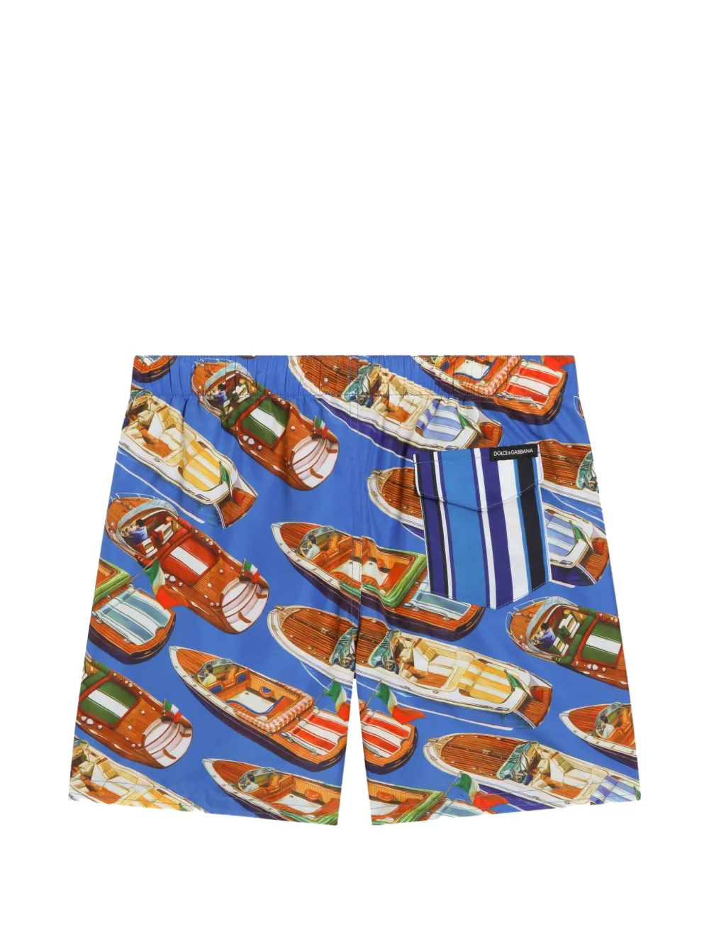 Dolce & Gabbana Kids Zwembroek met bootprint Blauw