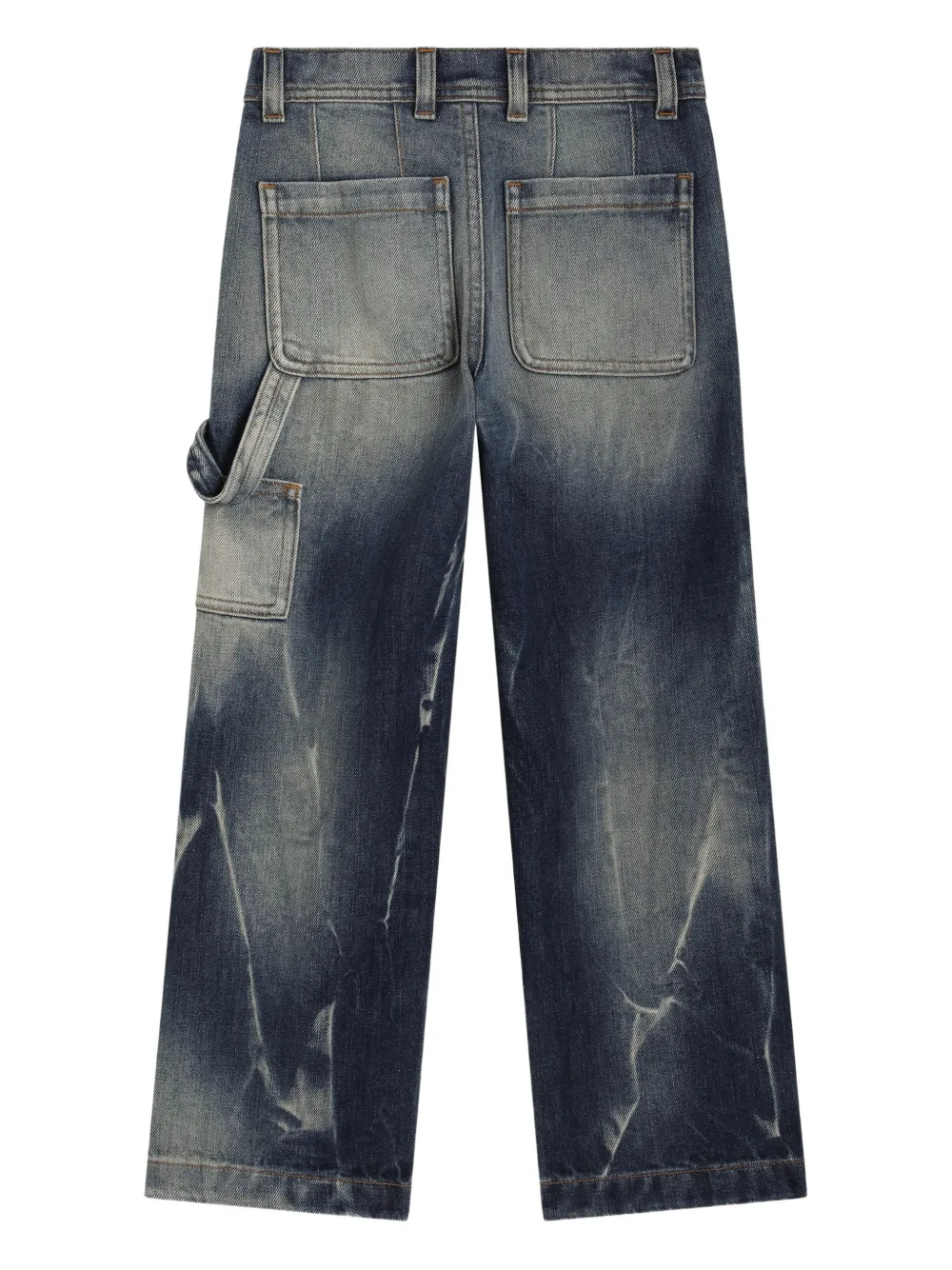 Dolce & Gabbana Kids Jeans met logo applicatie Blauw