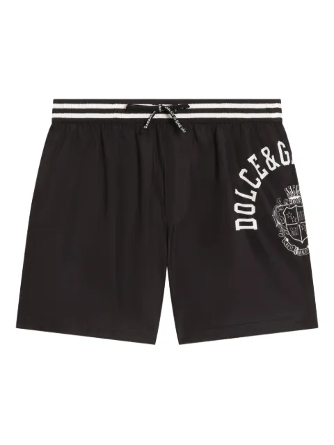 Dolce & Gabbana Kids striped-waist logo-print swim shorts