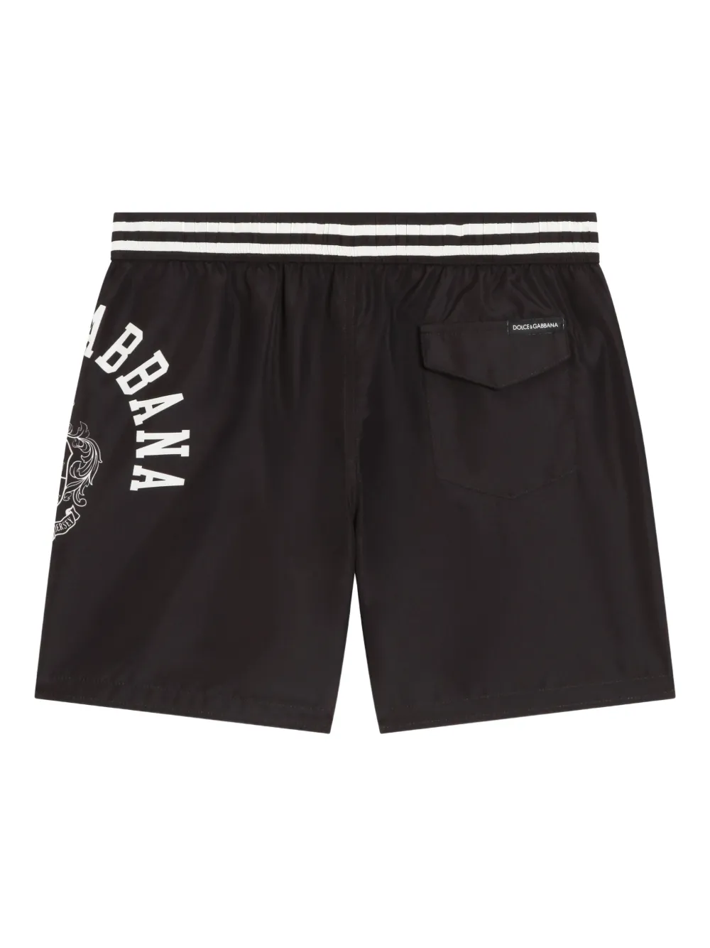 Dolce & Gabbana Kids Zwembroek met gestreepte taille Zwart