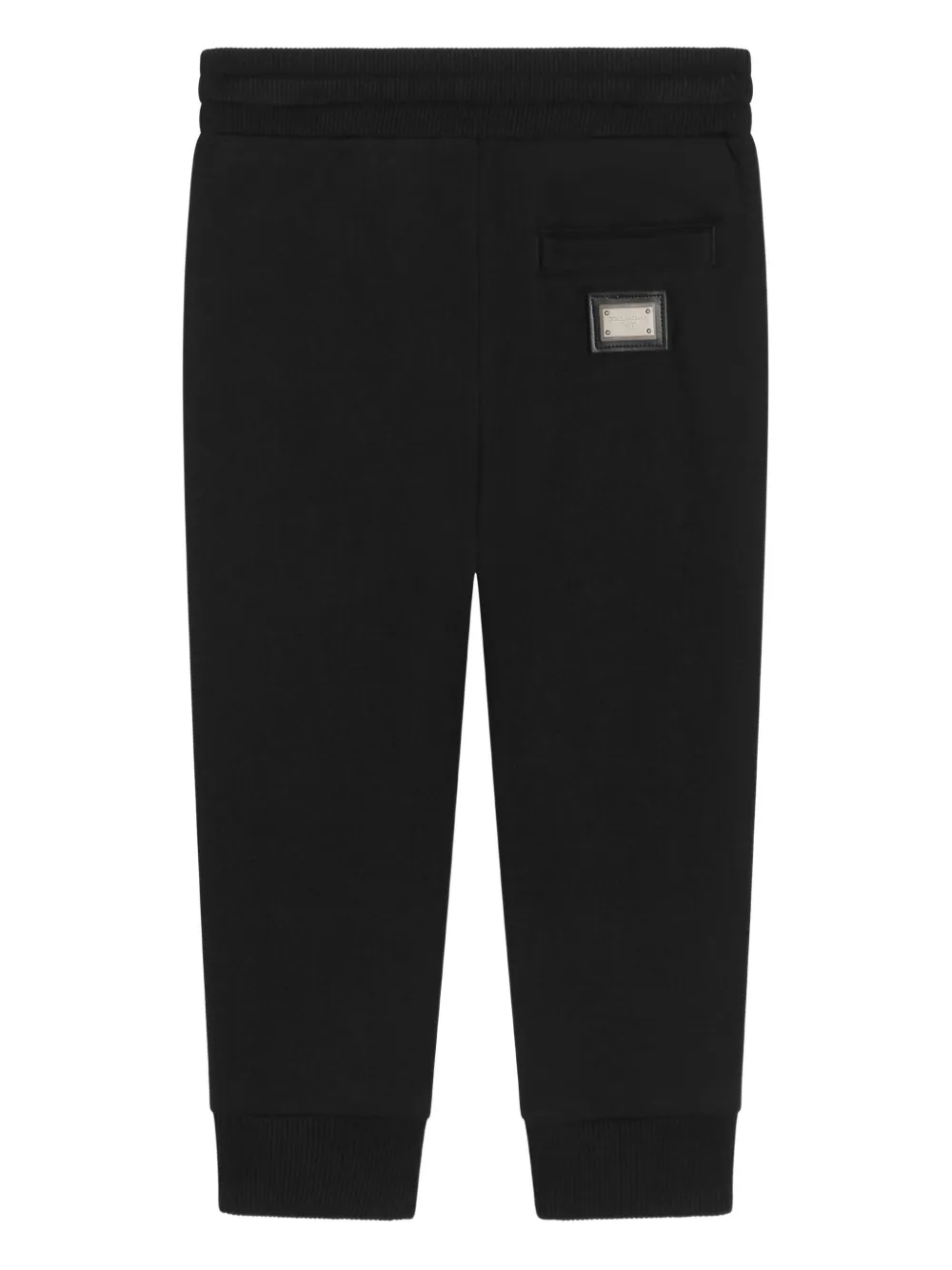 Dolce & Gabbana Kids Geribbelde trainingsbroek met logoplakkaat Zwart