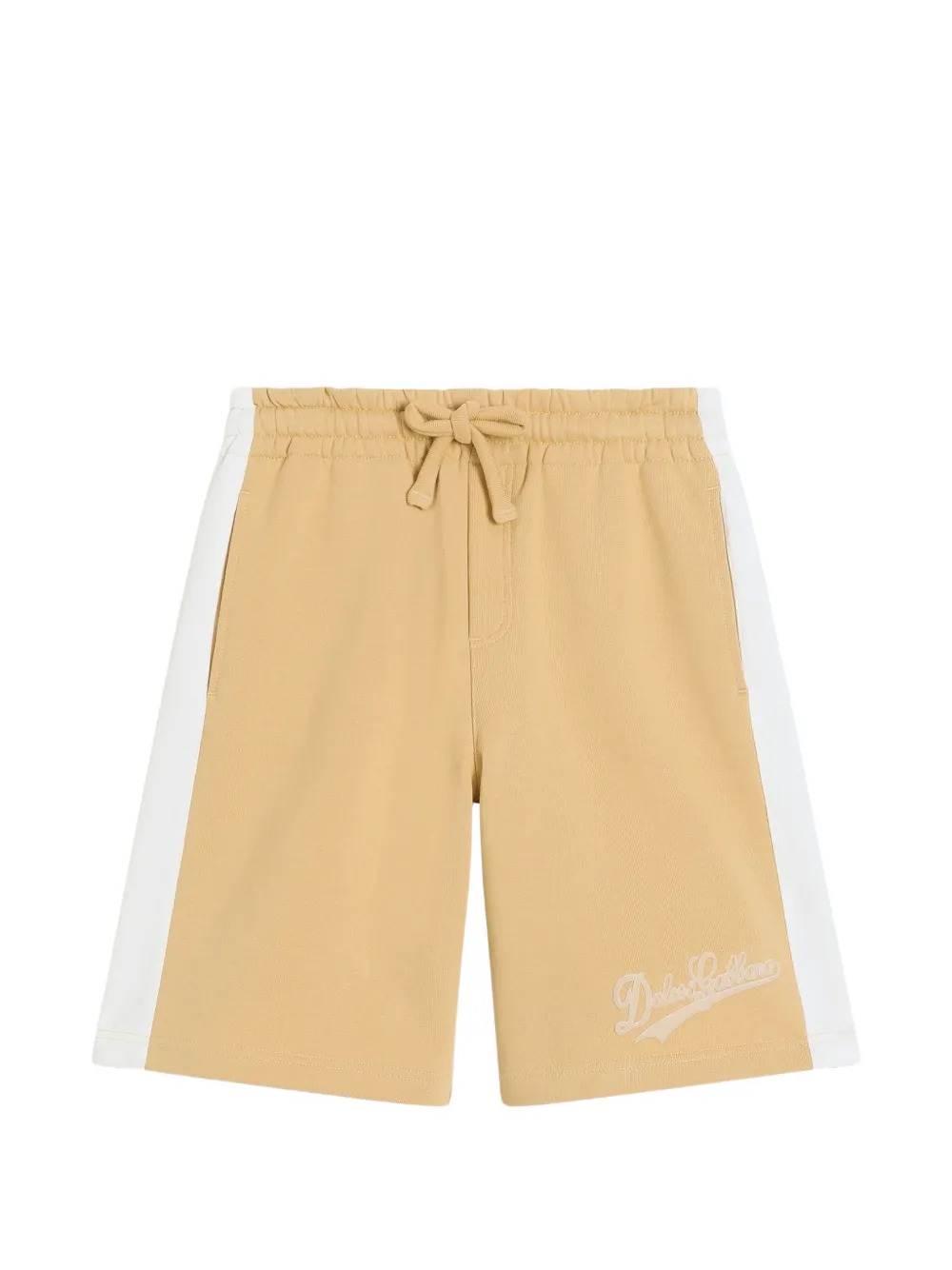 Dolce & Gabbana Kids drawstring side stripe shorts - Toni neutri