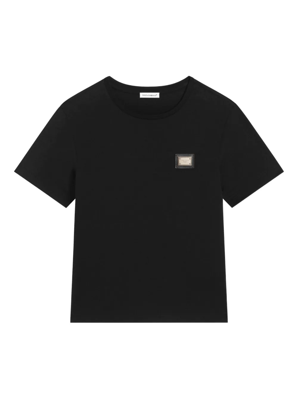 Dolce & Gabbana Kids T-shirt con applicazione logo - Nero
