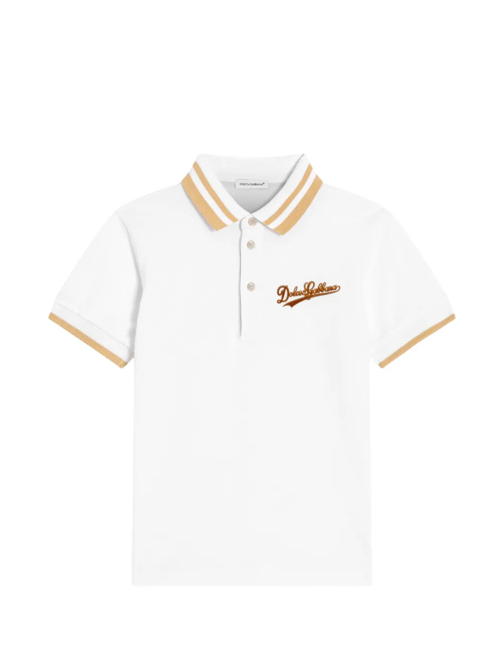 Dolce & Gabbana Kids logo polo shirt - Bianco