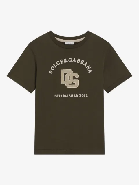 Dolce & Gabbana Kids playera con logo estampado