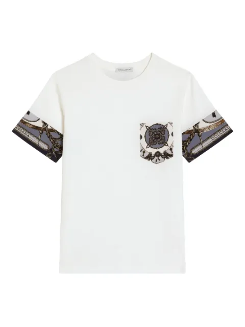 Dolce & Gabbana Kids T-shirt met opgestikte zak en sjaaldetail
