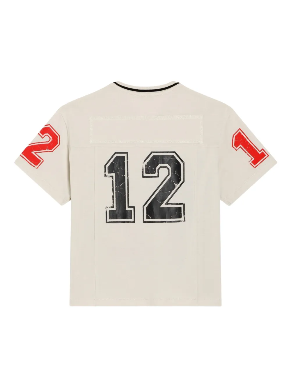 Dolce & Gabbana Kids T-shirt met V-hals en grafische print Beige