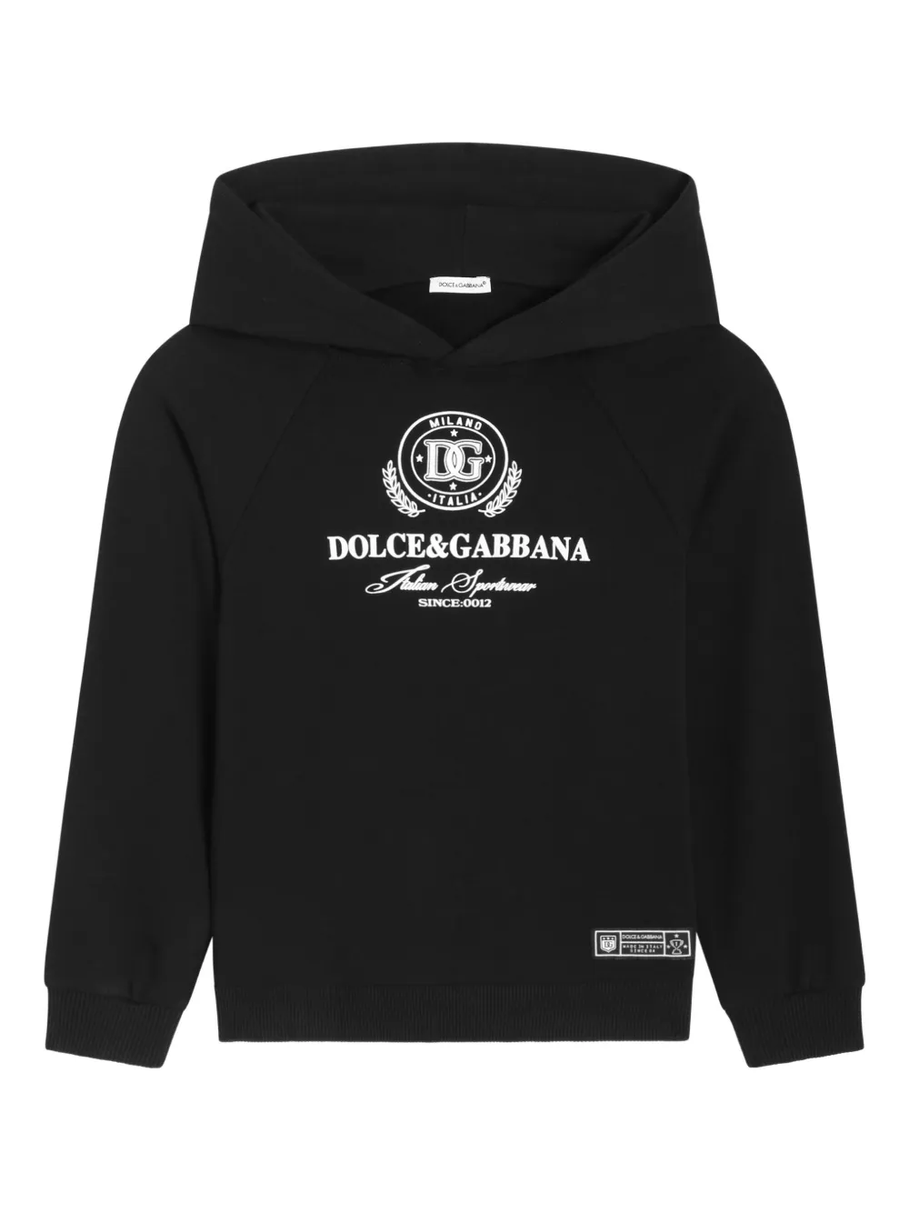 Dolce & Gabbana Kids Felpa con cappuccio e logo - Nero