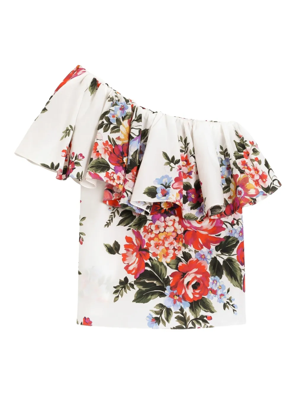 Dolce & Gabbana Kids Top met bloemenprint en ruches Wit