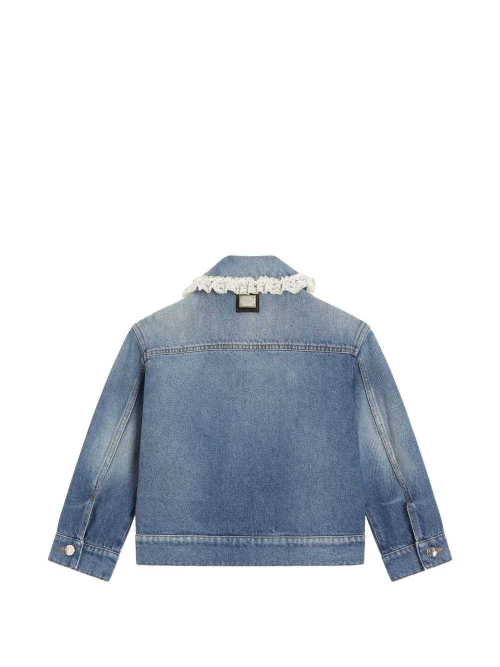 Dolce & Gabbana Kids Spijkerjas met kanten afwerking Blauw