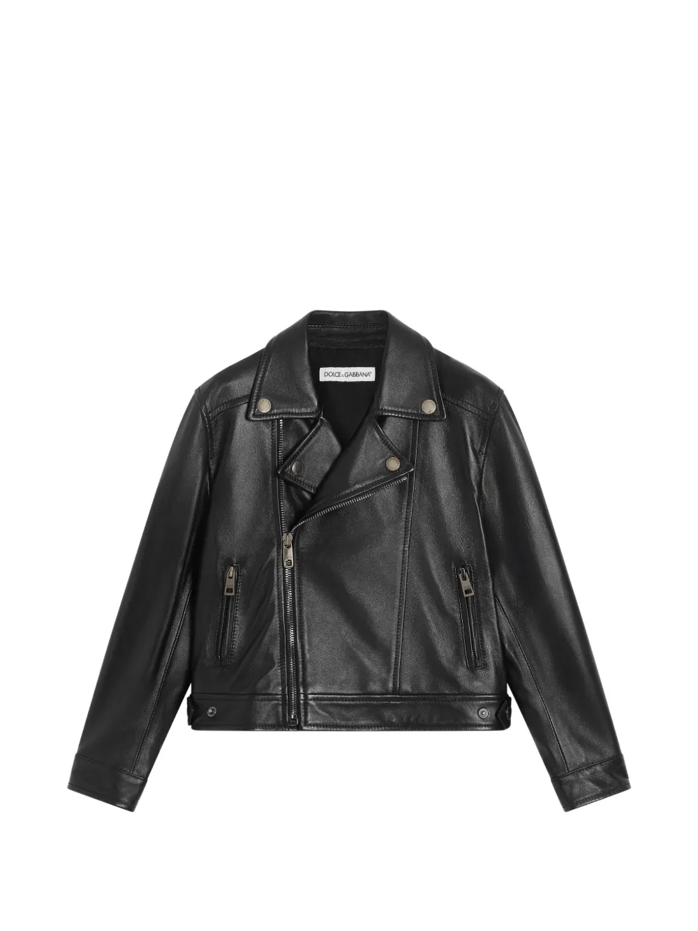 Dolce & Gabbana Kids zip biker jacket - Schwarz