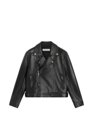 ドルチェアンドガッバーナ　キッズ　ボーイズ　ガールズ　レザージャケット　正規品 Dolce & Gabbana Kids Studded Leather Biker Jacket | Black | FARFETCH