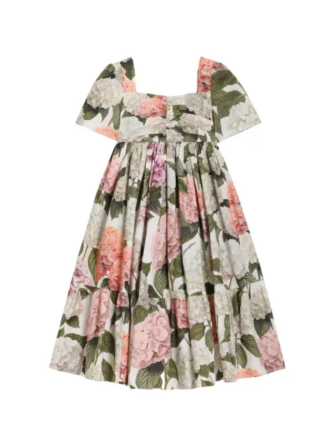 Dolce & Gabbana Kids hydrangea-print poplin dress