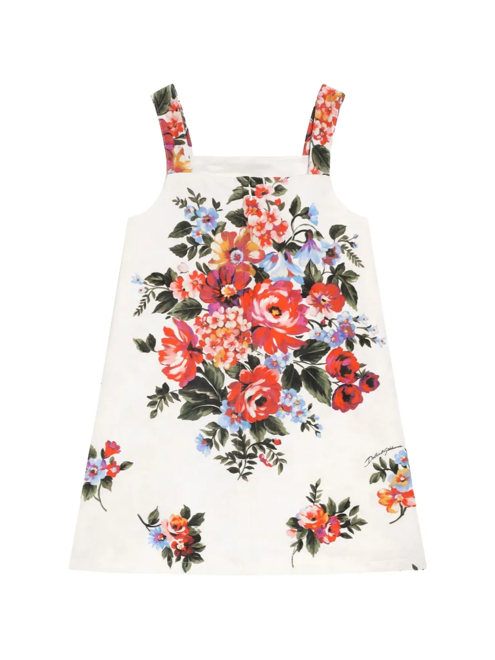 Dolce & Gabbana Kids Jurk met bloemenprint Wit