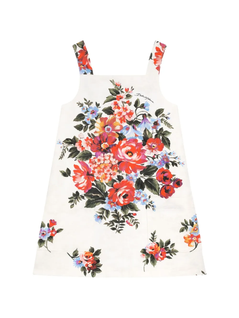 Dolce & Gabbana Kids floral-print dress - White