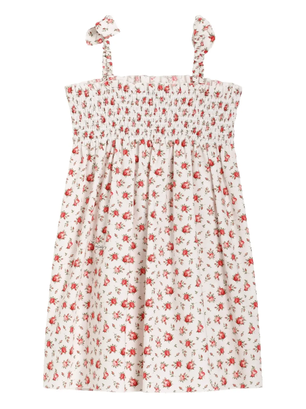 Dolce & Gabbana Kids Gelaagde jurk met bloemenprint Wit