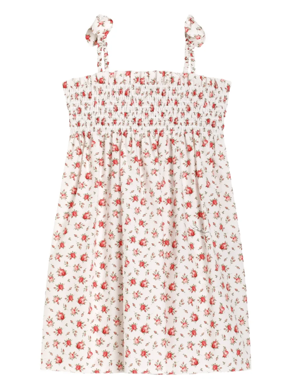 Dolce & Gabbana Kids Abito con stampa a fiori - Bianco