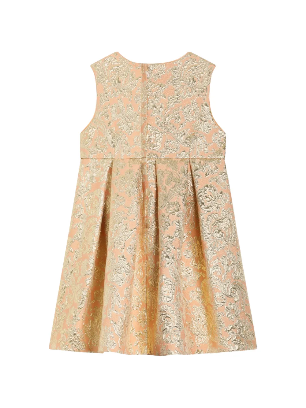 Dolce & Gabbana Kids Geplooide jurk met jacquard Beige