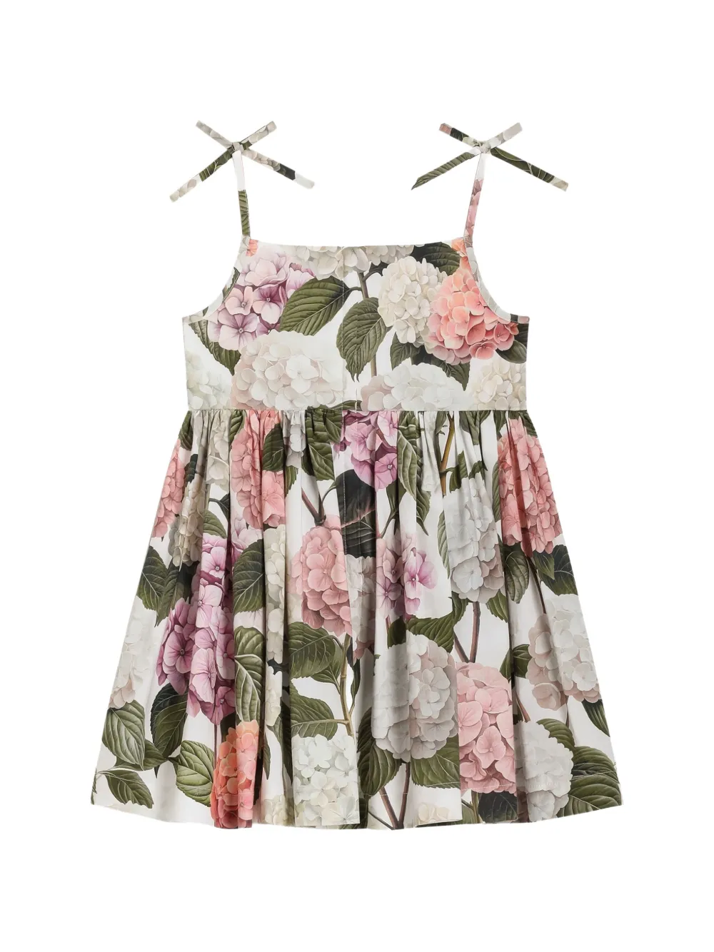 Dolce & Gabbana Kids Popeline jurk met bloemenprint Wit