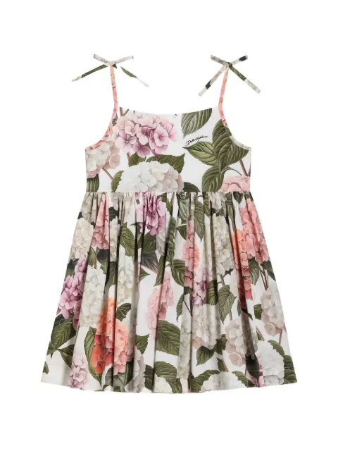 Dolce & Gabbana Kids hydrangea-print poplin dress