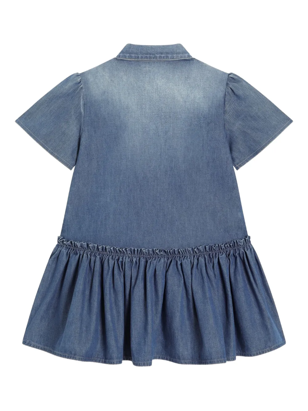 Dolce & Gabbana Kids Spijkerjurk met ruches Blauw