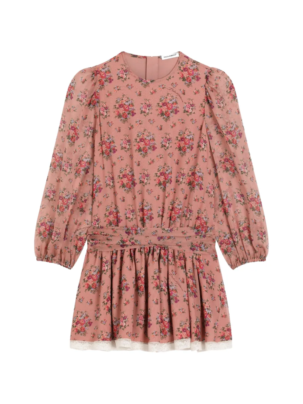 Dolce & Gabbana Kids Kleid mit Blumenmuster - Rosa