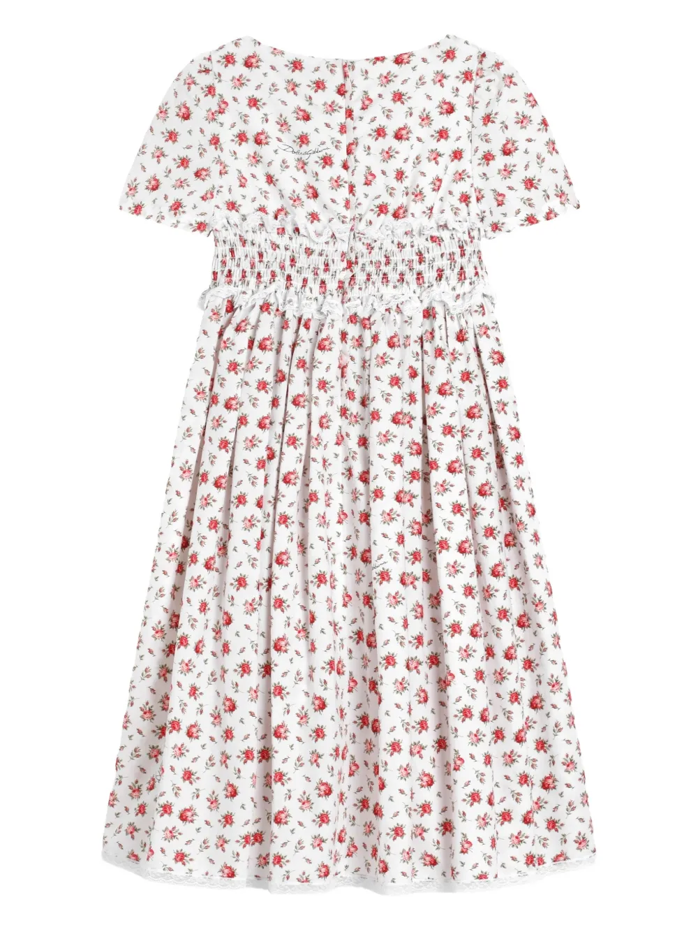 Dolce & Gabbana Kids Jurk met bloemenprint Wit