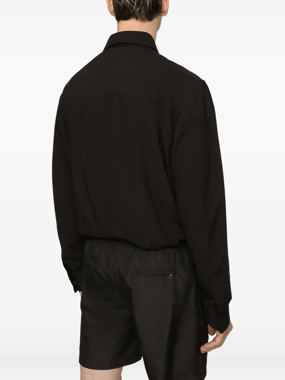 Dolce & Gabbana Nylon overhemd met logo-label Zwart