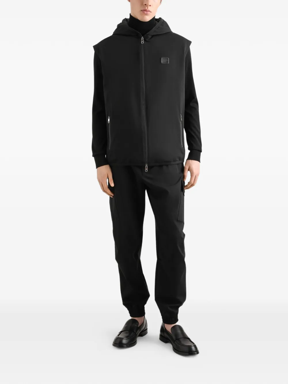 Dolce & Gabbana Spencer van technisch materiaal met capuchon Zwart