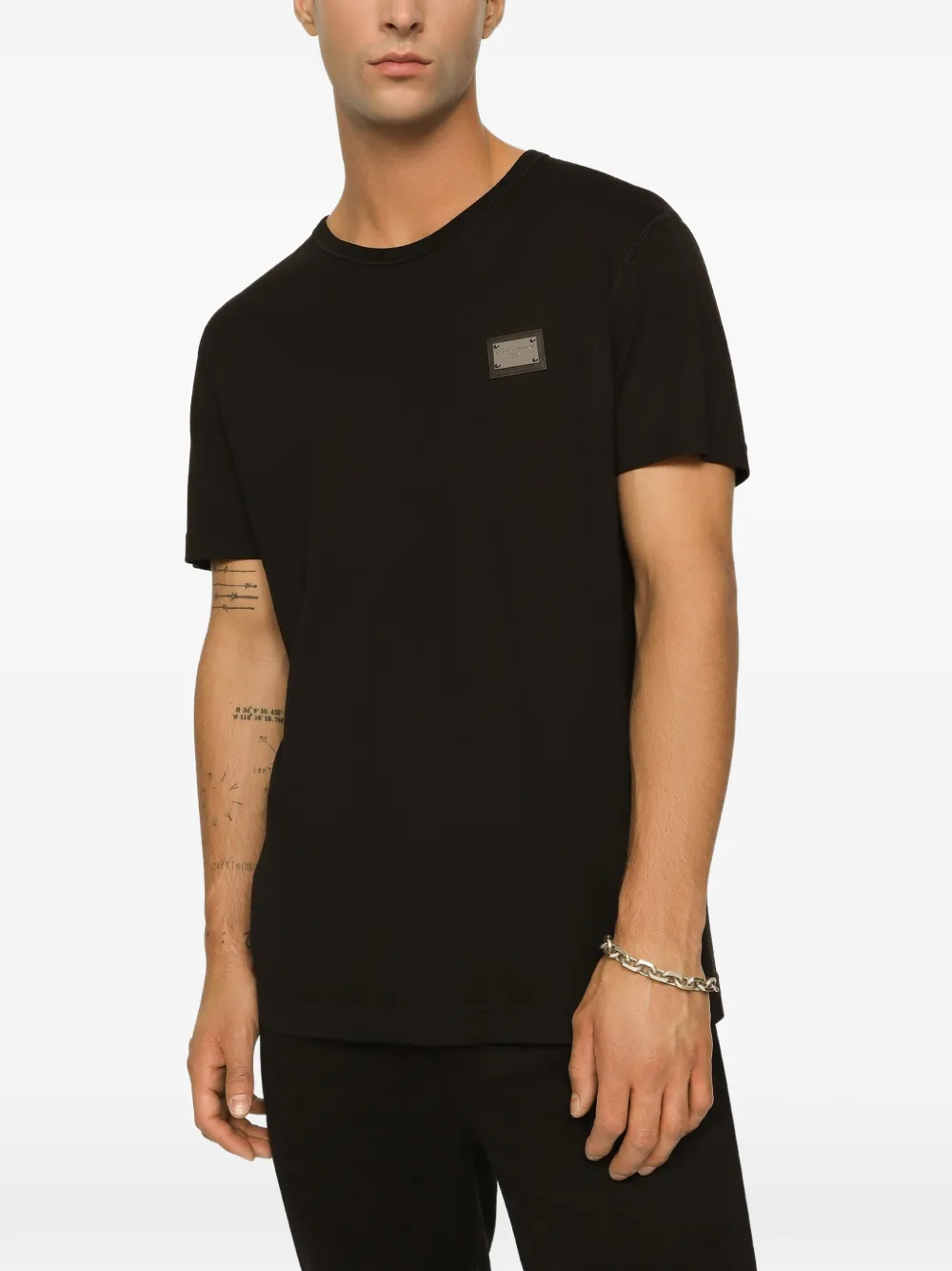 Dolce & Gabbana Katoenen T-shirt met logo-label Zwart