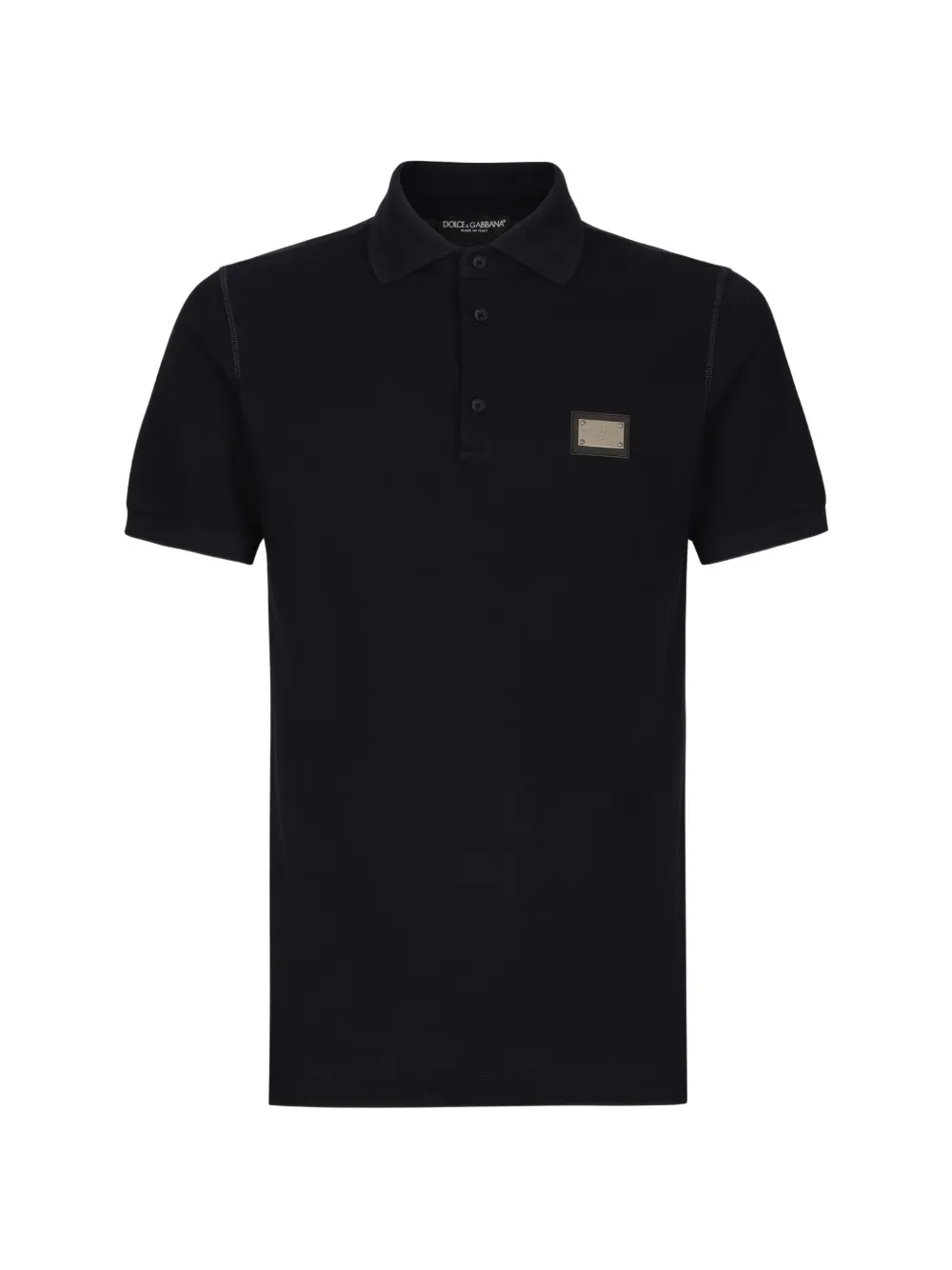 Dolce & Gabbana button logo-plaque polo shirt - Nero