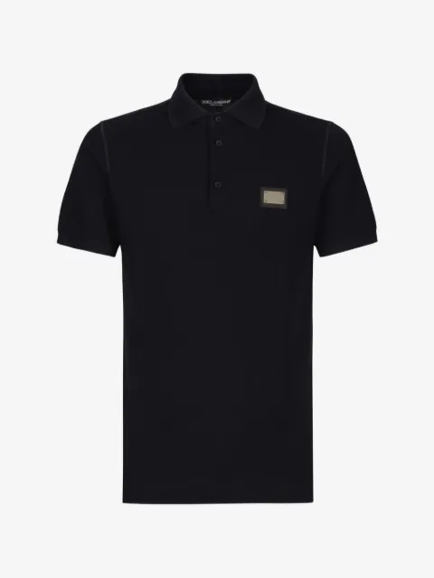 Dolce & Gabbana playera tipo polo de piqué con etiqueta de la marca