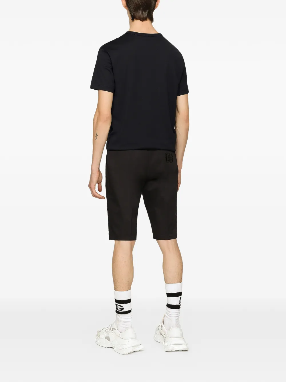 Dolce & Gabbana Katoenen T-shirt met logo-label Blauw