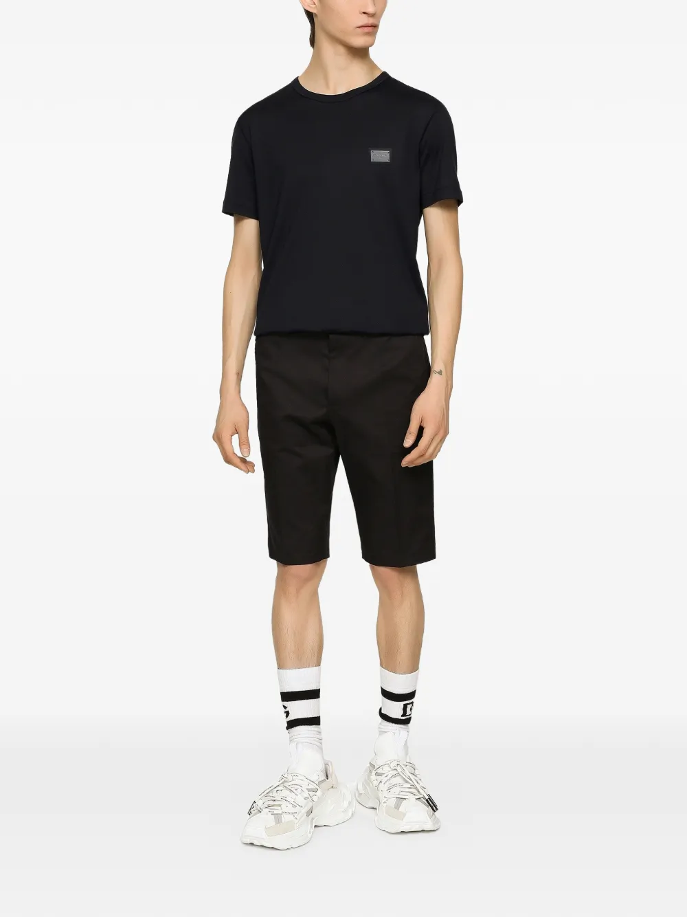 Dolce & Gabbana Katoenen T-shirt met logo-label Blauw