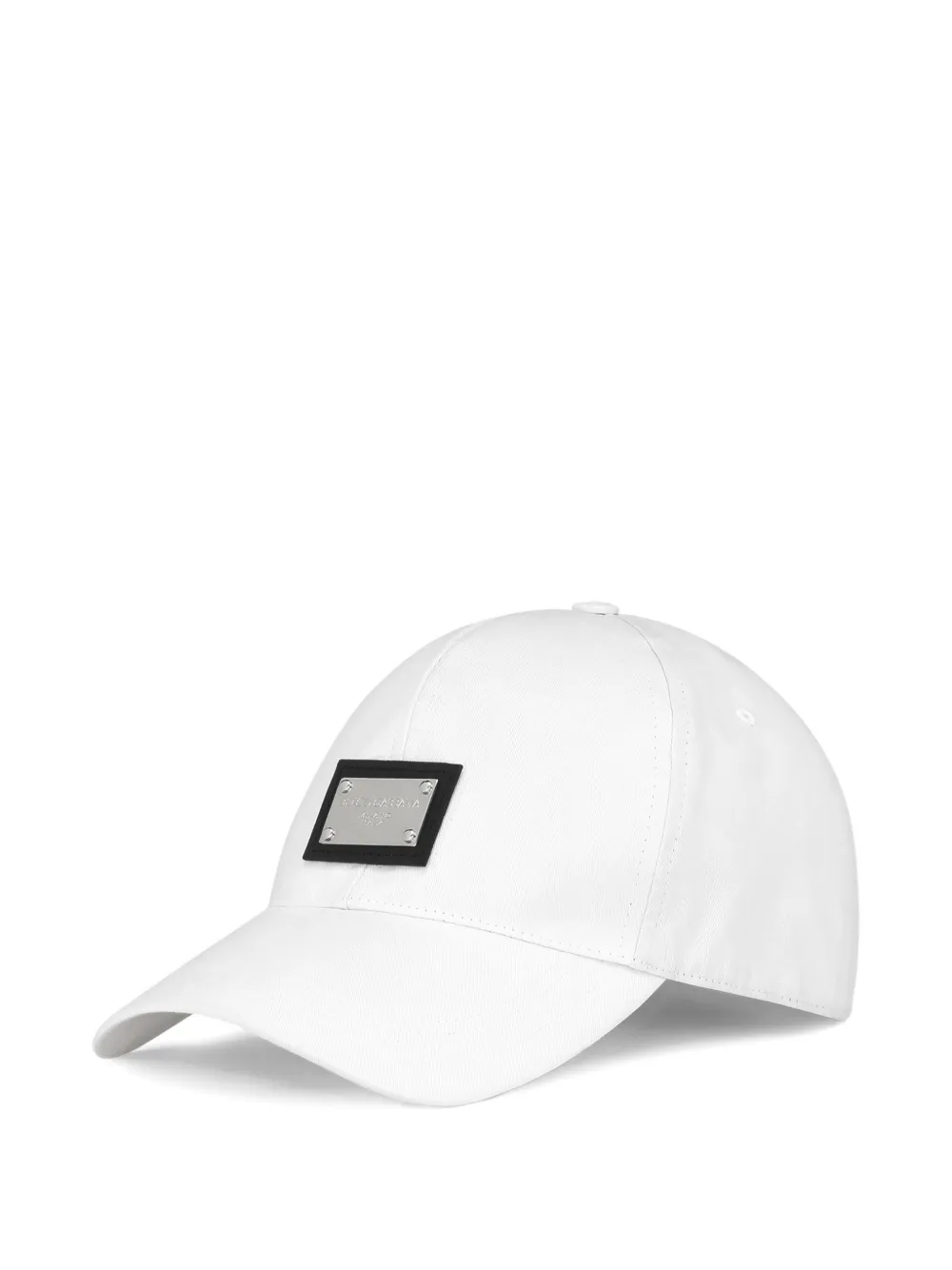 Dolce & Gabbana cotton baseball cap with branded tag - Bianco